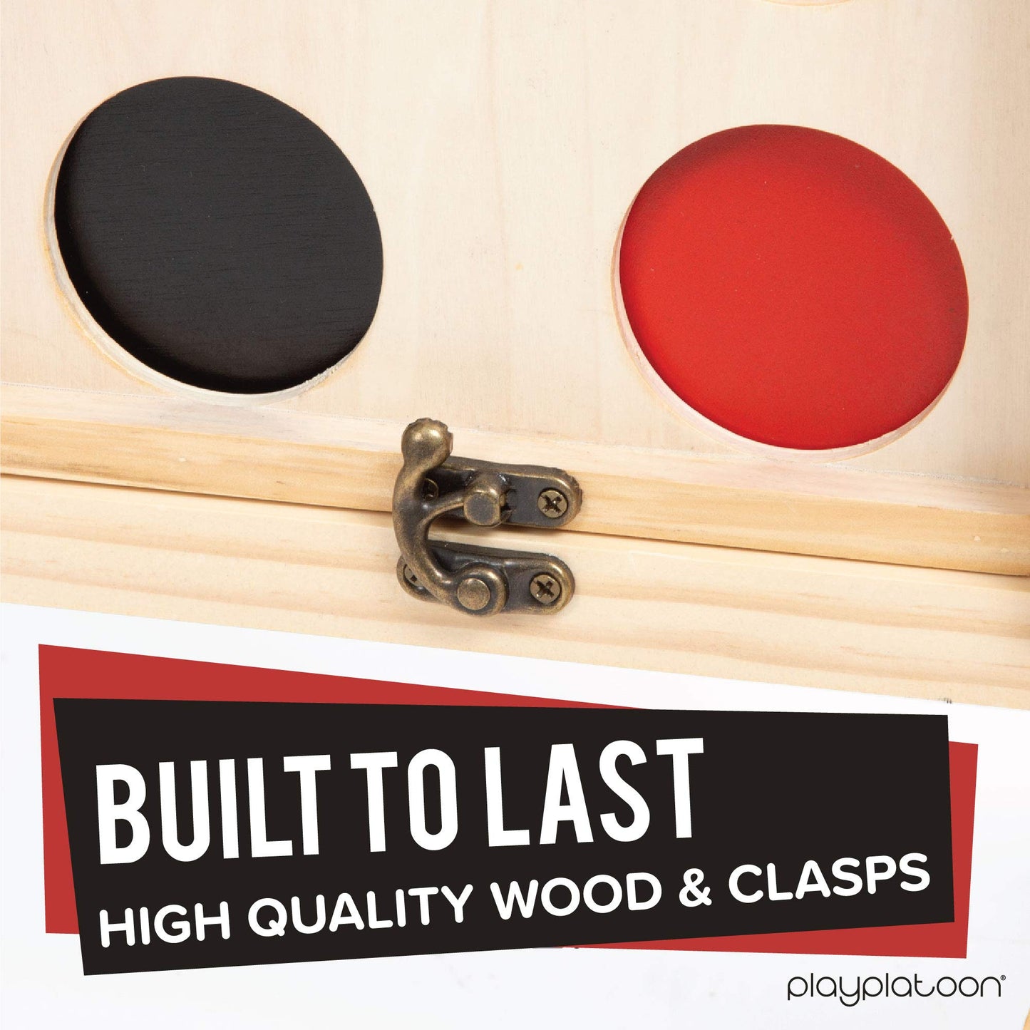 Play Platoon Giant Outdoor Games Connect 4 In A Row Wooden Four In A Row Game, 4 Connect Board Game Outdoor Game With Coins, Case And Rules