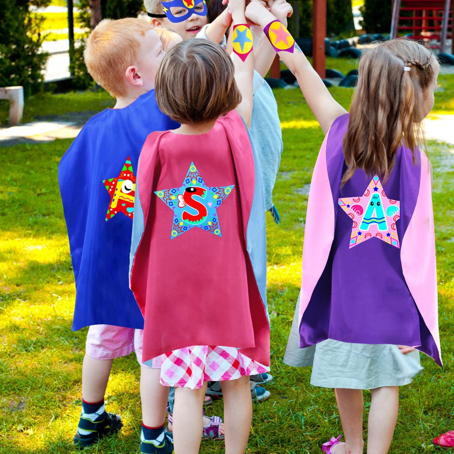 Irolewin Kids-Superhero-Cape And Mask For Boys-Girls Super Hero Dress-Up Costumes As Children Birthday Party Gifts Favors