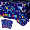 Video Game Party Tablecloths - 3Pcs Neon Video Game Birthday Party Table Covers Decorations, Game on Themed Rectangular Plastic