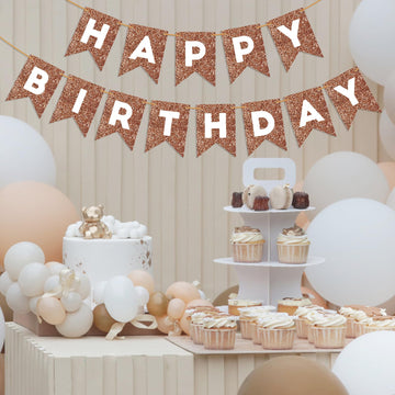 Brown Glitter Happy Birthday Banner Birthday Sign For Backdrop Brown Birthday Party Decorations For Boys Girls Happy Birthday Garland Bunting Banner Kids Adults Party Supplies