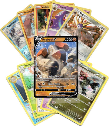 Pokemon Cards Assorted Lot - 50 Cards with Guaranteed V Cards - Perfect for Collectors and Players