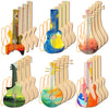 Syhood 24 Pcs Diy Wood Guitar Cutouts For Kids, 12.4 X 6.5 Inches Wood Guitars Cutouts For Boys Girls, Bamboo Musical Instrument For Painting, Suitable For Crafts Class, Birthday Party, Theme Party