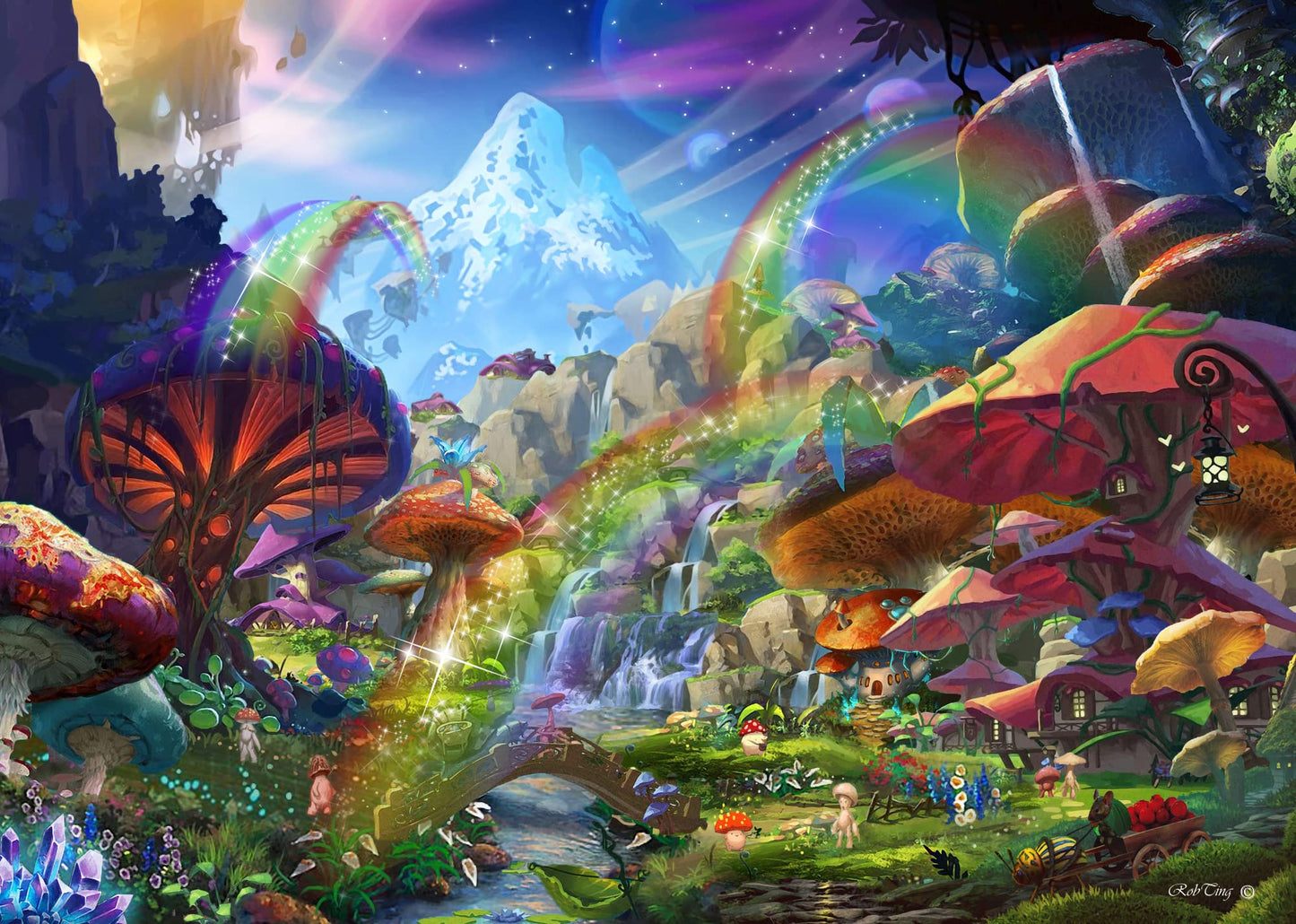 Funjigsawpuzzle'S Mushroom Puzzle 1000 Pieces Of The Mysterious Mushroom Village. An Exciting Mushroom Puzzles For Adults To Play And Explore. Discover All The Secrets In This Fantasy Puzzle