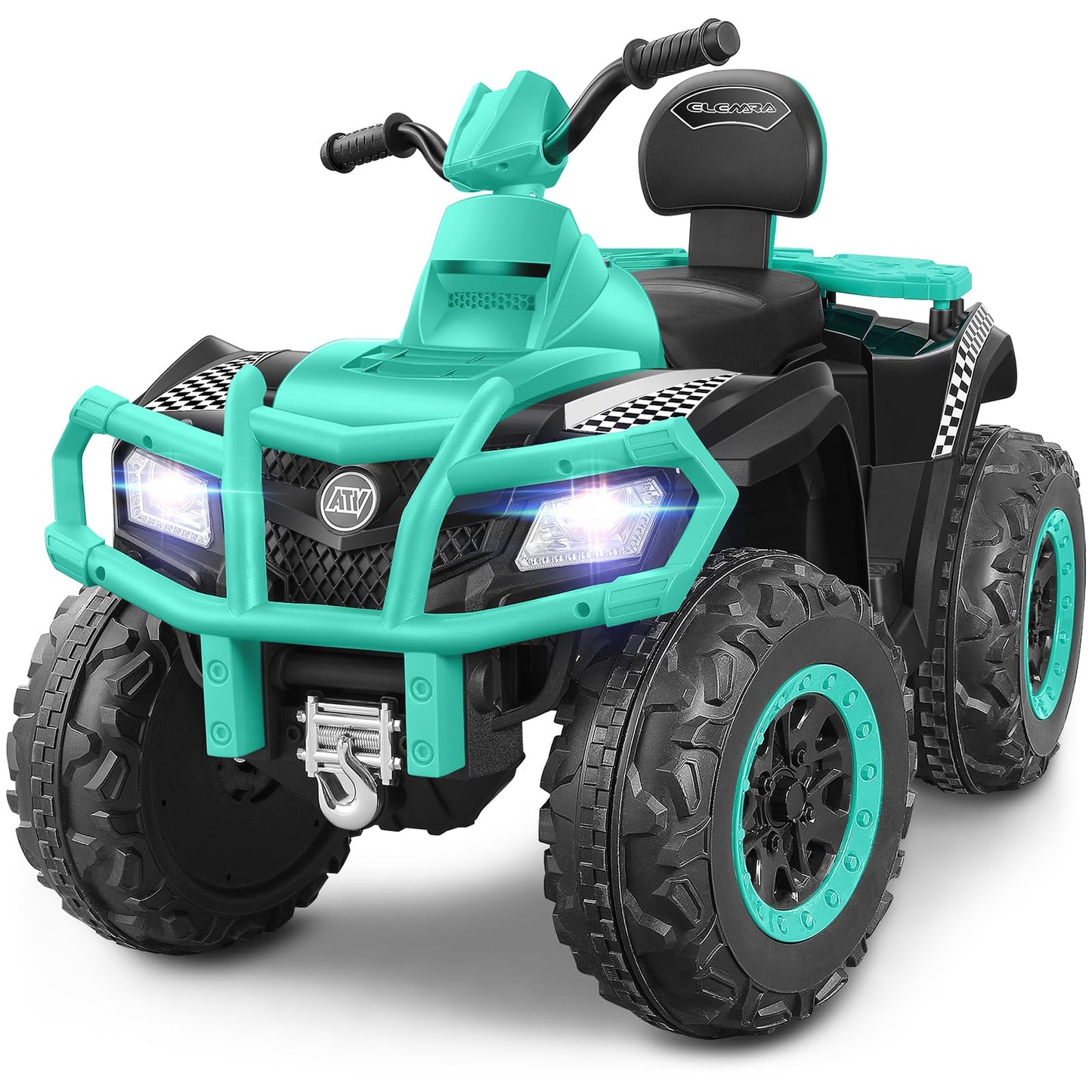 Elemara 2 Seater Kids Atv,Big Kids Ride On Atv Electric 4 Wheeler With 10Ah Battery, 4Mph Max Speed, Electric Car,Led Headlights