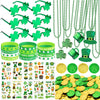 DMIGHT 163Pcs St. Patricks Day Accessories Party Favor Set, Tattoo Stickers, Necklaces, Bracelets, Shamrock Glasses, lucky Coin