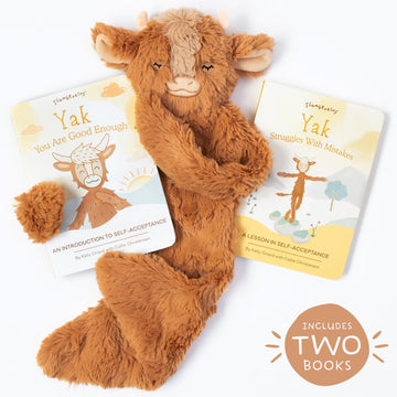 Slumberkins Yak Snuggler & 2 Board Books Complete Set Bundle | Promotes Self-Acceptance & Positive Self-Talk | Social Emotional Tools For Ages 0+ (Yak Snuggler Plush + 2 Board Books)