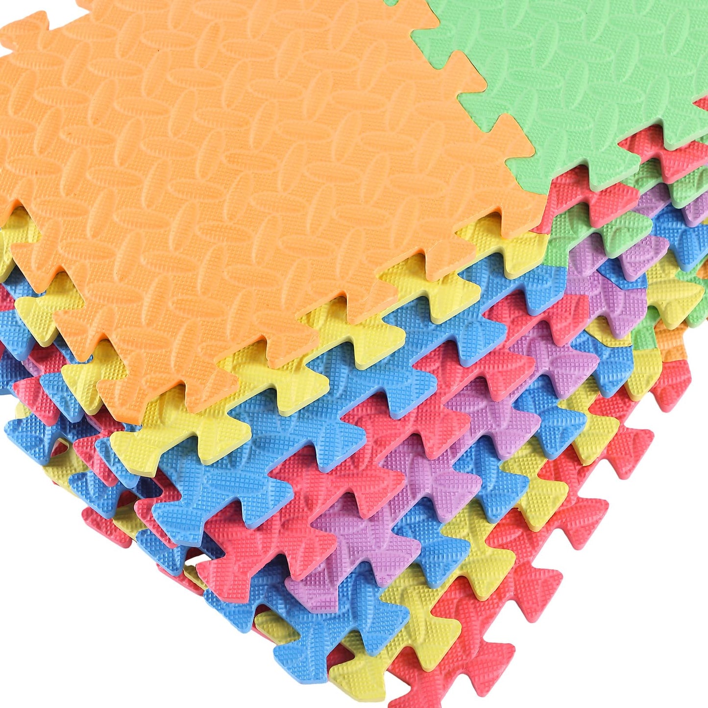 Shihanee Foam Floor Baby Tiles Foam Floor Mats Play Mats Bulk With Borders Interlocking For Kids Baby Playroom Nursery Gym (Colo