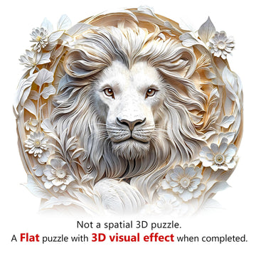 Wooden Puzzles for mature-themeds 3D Visual Effect Paper Lion Puzzle Wood Puzzles mature-themed Unique Animal Shape Paper Sculpture Modern Art Puzzle Gifts for Friend Canvas Wall Art (S-8.5 * 8.3in-100 pcs)