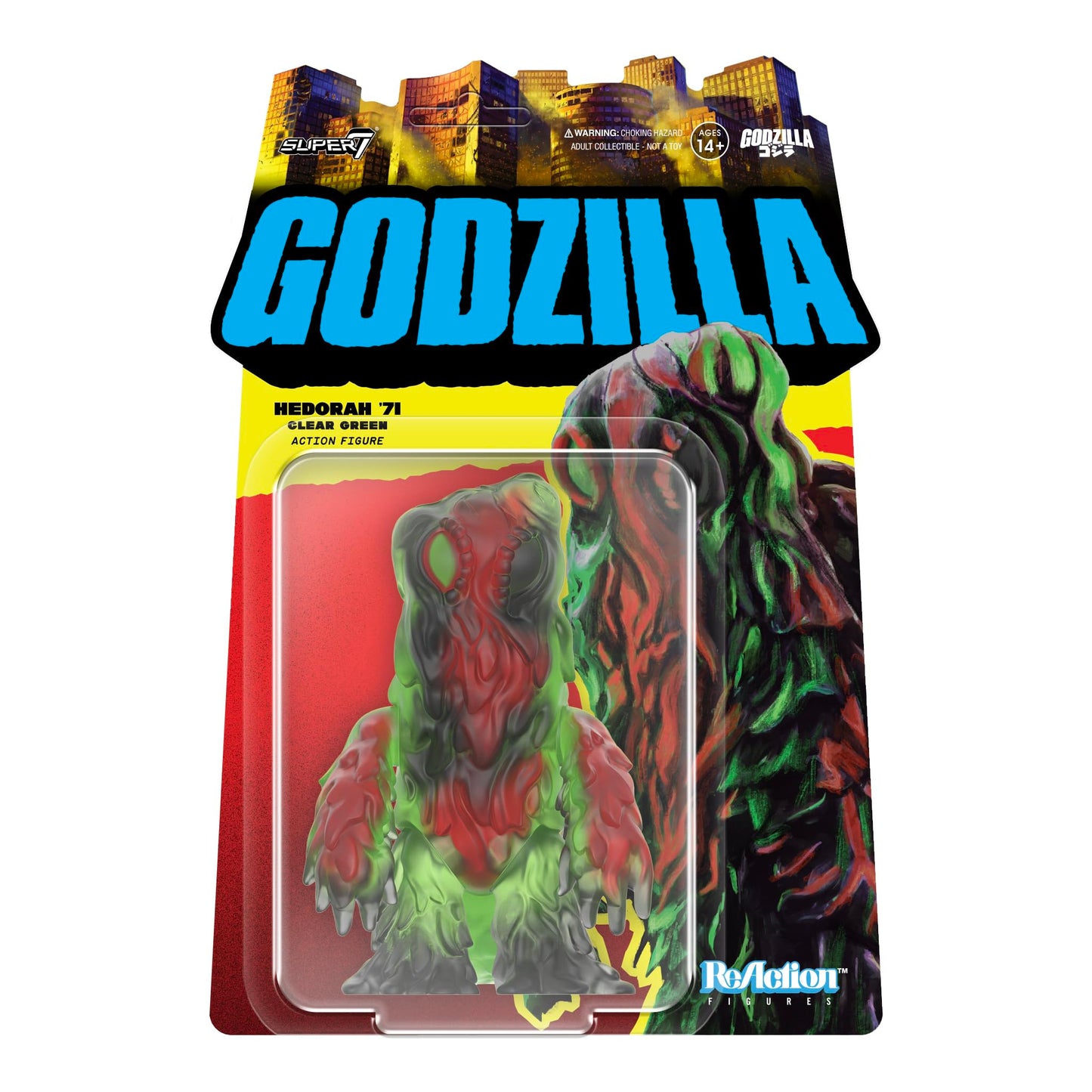 Super7 Toho Reaction Figures - Hedorah (Clear Green) Action Figure