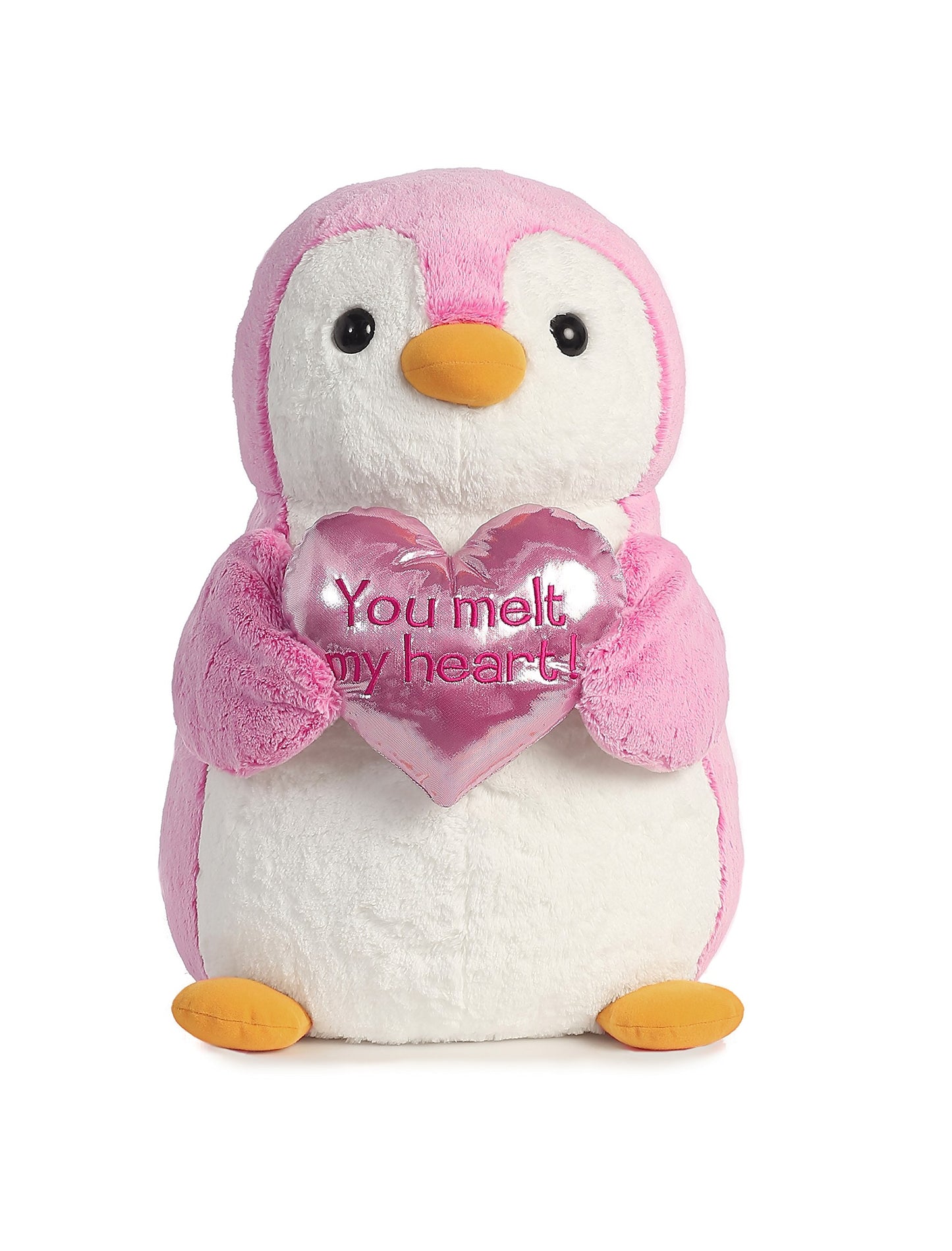 Aurora Pompom Penguin Plush Toy, 22 inches, Pink, Model 07796, Soft Plush Material
