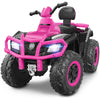 ELEMARA 2 Seater ATV for Kids, 12V Battery Powered Quad, 80W Motor, 4mph, Pink, Model S615, Bluetooth, LED Light