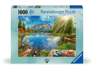 Ravensburger - Life at The Lake - 1000 Piece Jigsaw Puzzle - Stunning Imagery of The Favorite Fishing Spot - Vibrant Colors - Frameable - enhanced Quality - Puzzles for mature-themeds