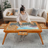 Ykhallybee Puzzle Table 1500 Pieces Wooden Puzzle Board With Legs, 34.3   X 26.5    Jigsaw Board With 4 Drawers And Cover, Folda