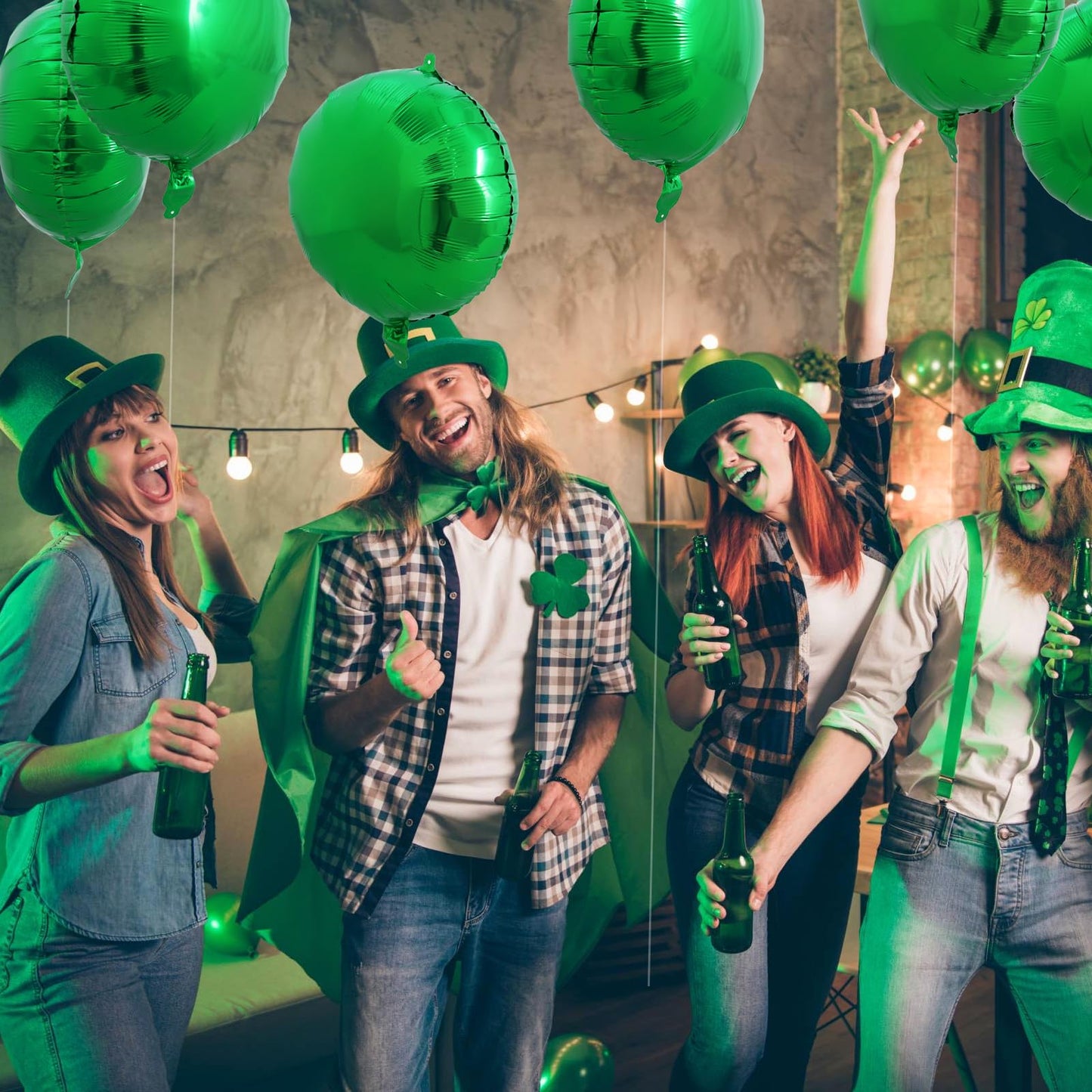 TONIFUL 30Pcs 18 Inch Round Balloons Large Green Round Shape Foil Balloons Big Green Round Helium Mylar Decorations for Birthday