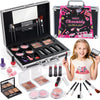 Golray Makeup Kit for Girls Full Kit Ages 8-12, Teen Beginner Make Up Train Case with Blush/Eyebrow Powder/Eyeshadows/Lipsticks,