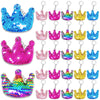 CiciBear 25 Pack Crown Sequin Keychains for Crown Themed Party Favors, Kids and Adults Birthday Gift, Baby Shower, Crown Princes