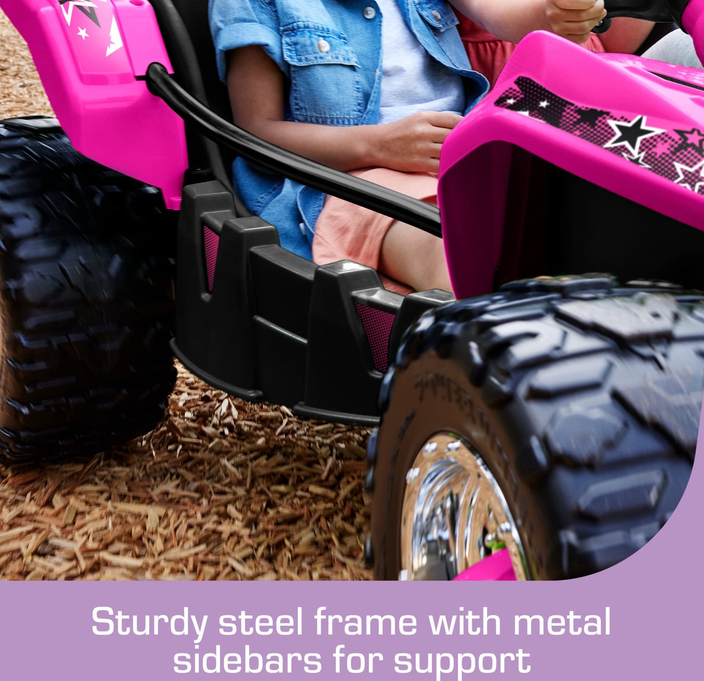 Power Wheels Dune Racer Extreme Ride-On Battery-Powered Vehicle For Preschool Kids, Multi-Terrain Traction, Seats 2, Pink