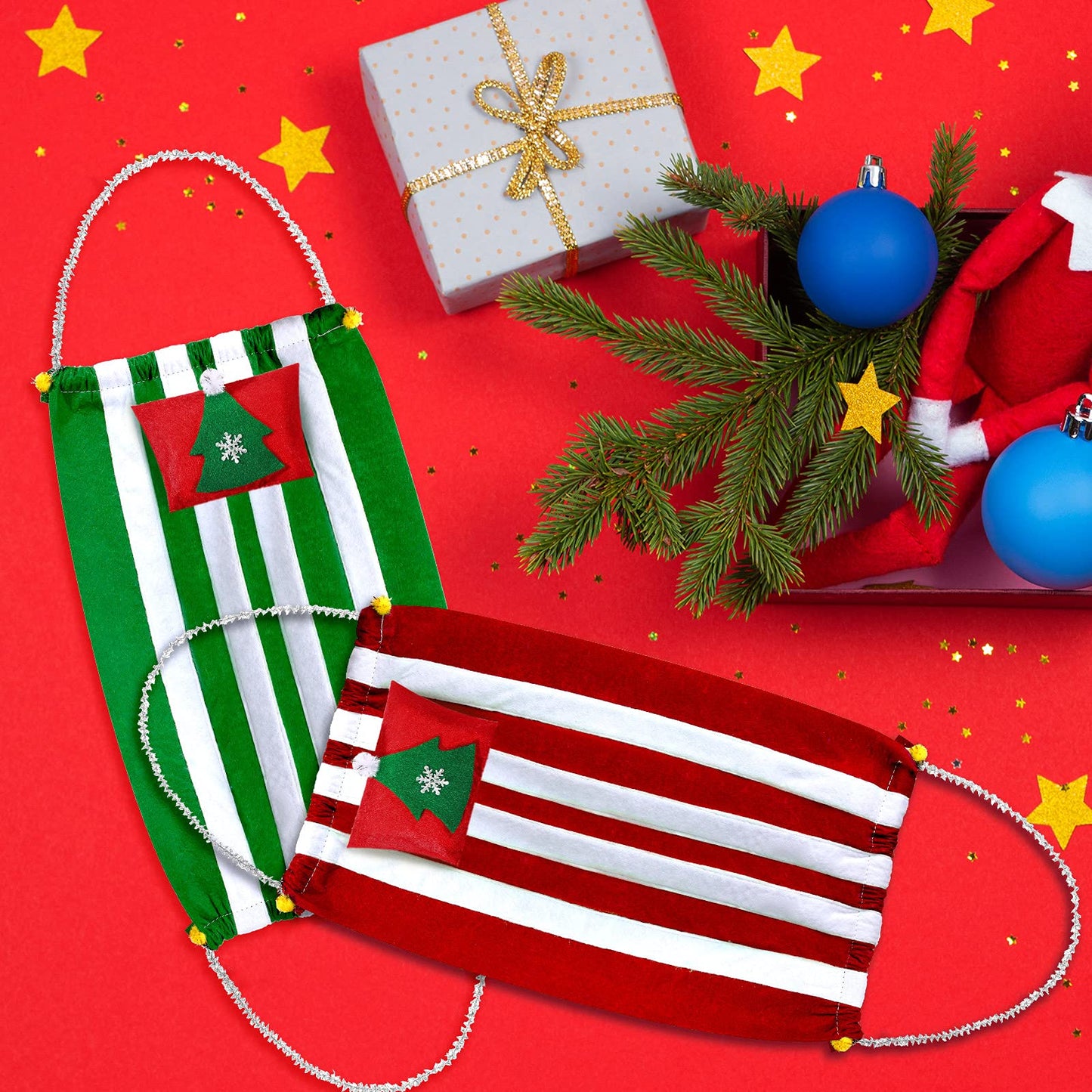 Zomiboo 2 Pieces Christmas Elf Hammock In Green And Red For Elf Doll Accessories And Props For Elf Fun, Advent Calendars And Stocking Stuffers Accessories(Classic Style)