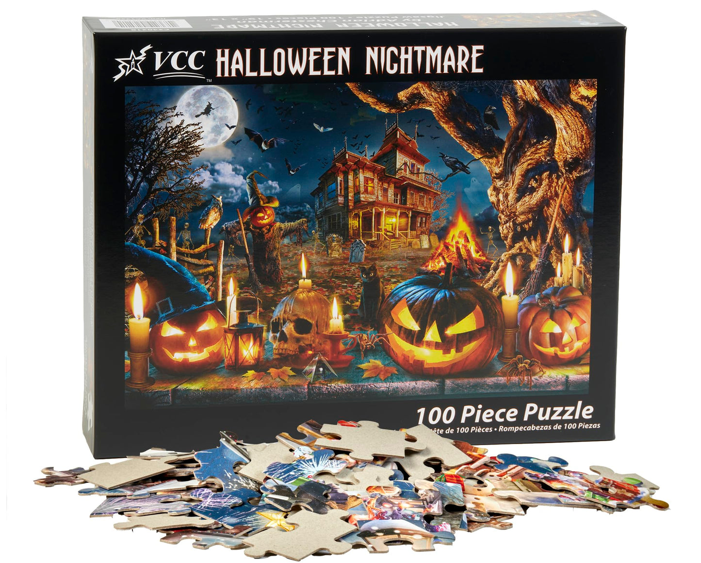 Vermont Christmas Company – Halloween Nightmare 100 Piece Jigsaw Puzzle - Large Interlocking Pieces Perfect For Kids & Adults Alike - 19' X 13'