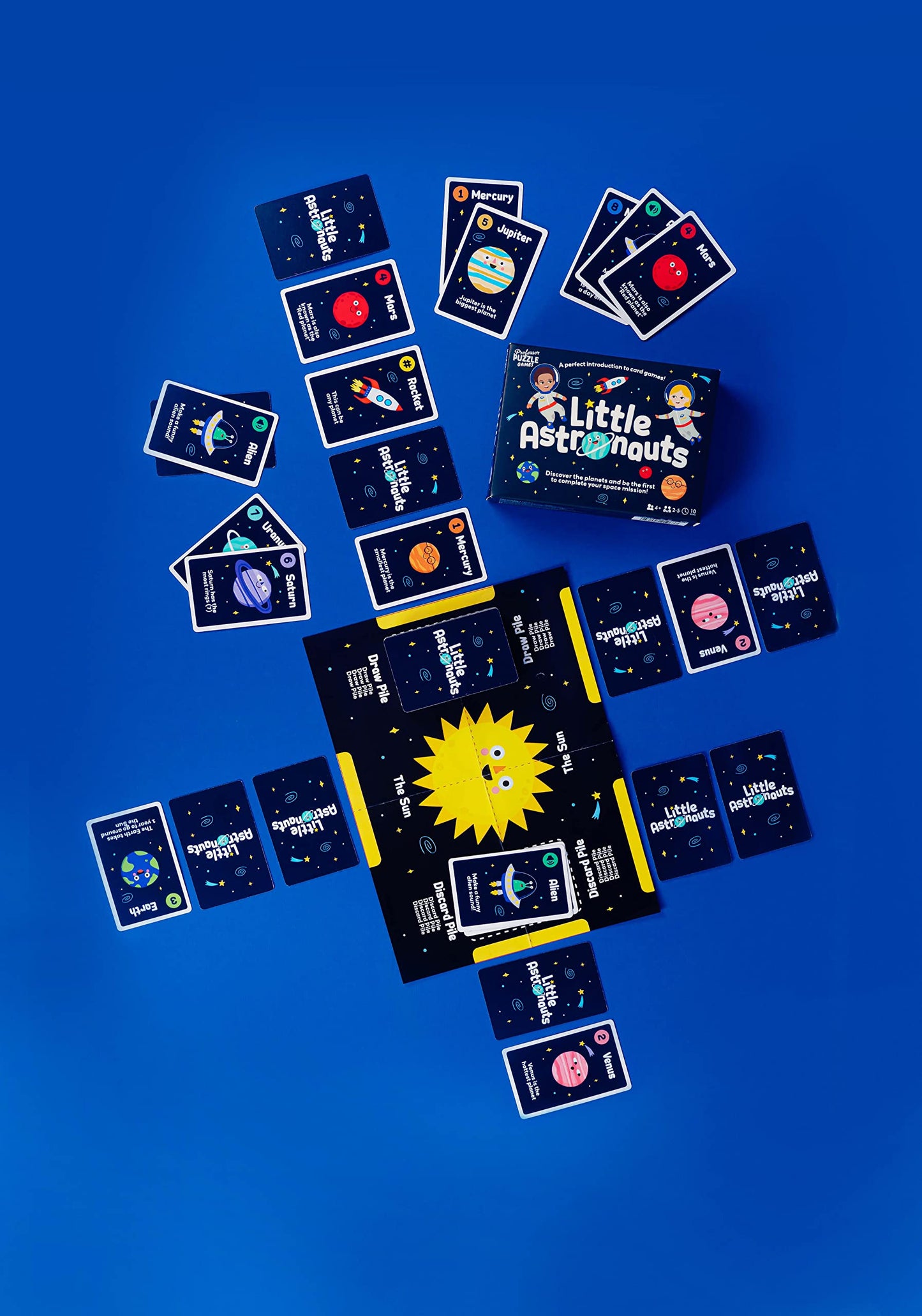 Professor PUZZLE Little Astronauts Card Game for Ages 4+, 2-5 Players, 10 Min Playtime - Fun Multicoloured Family Game