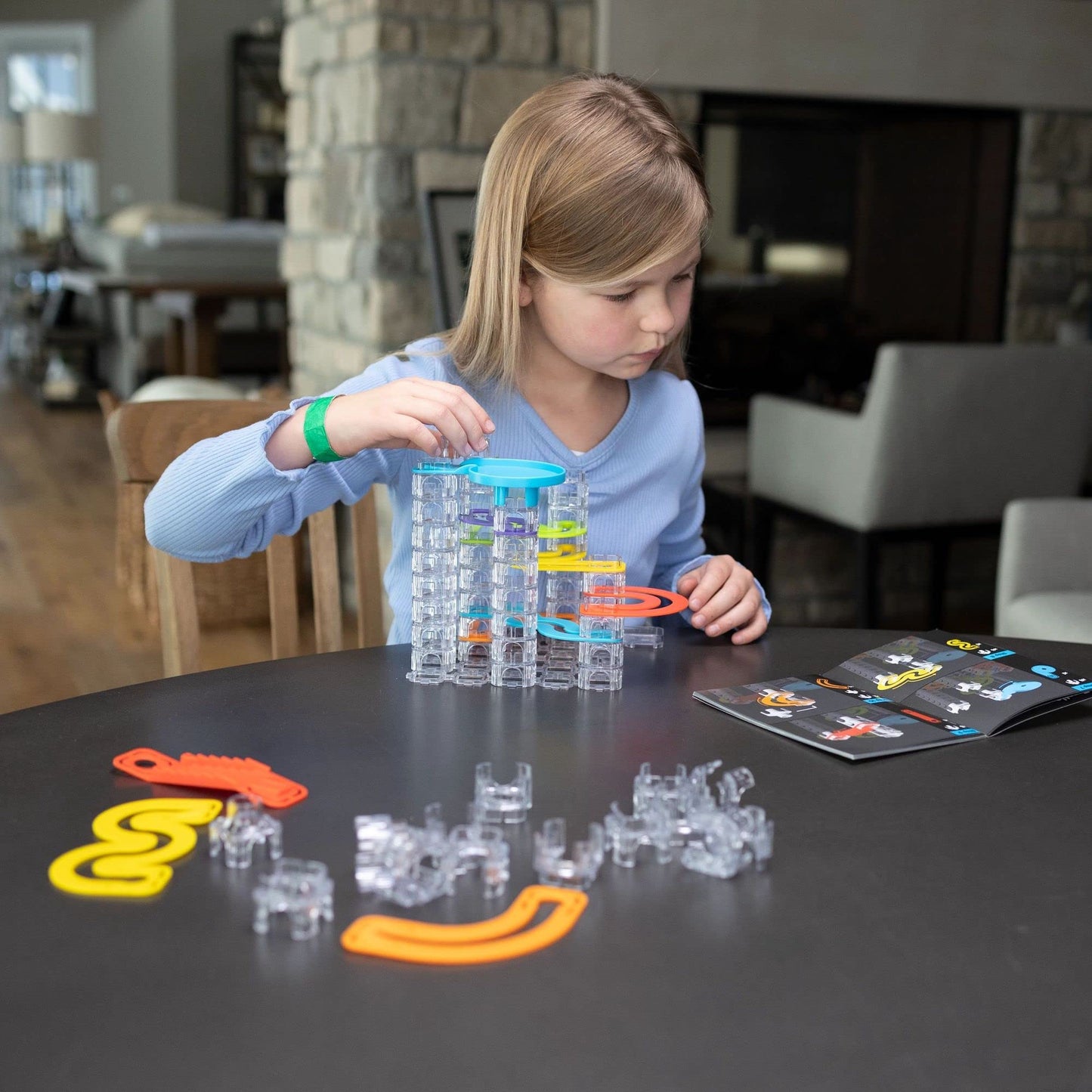 Fat Brain Toys Trestle Tracks Builder Marble Run Set, 73-Piece Modular Marble Track, Stem Toys For Kids, Fun Science Kits For Girl And Boy Ages 8-13+