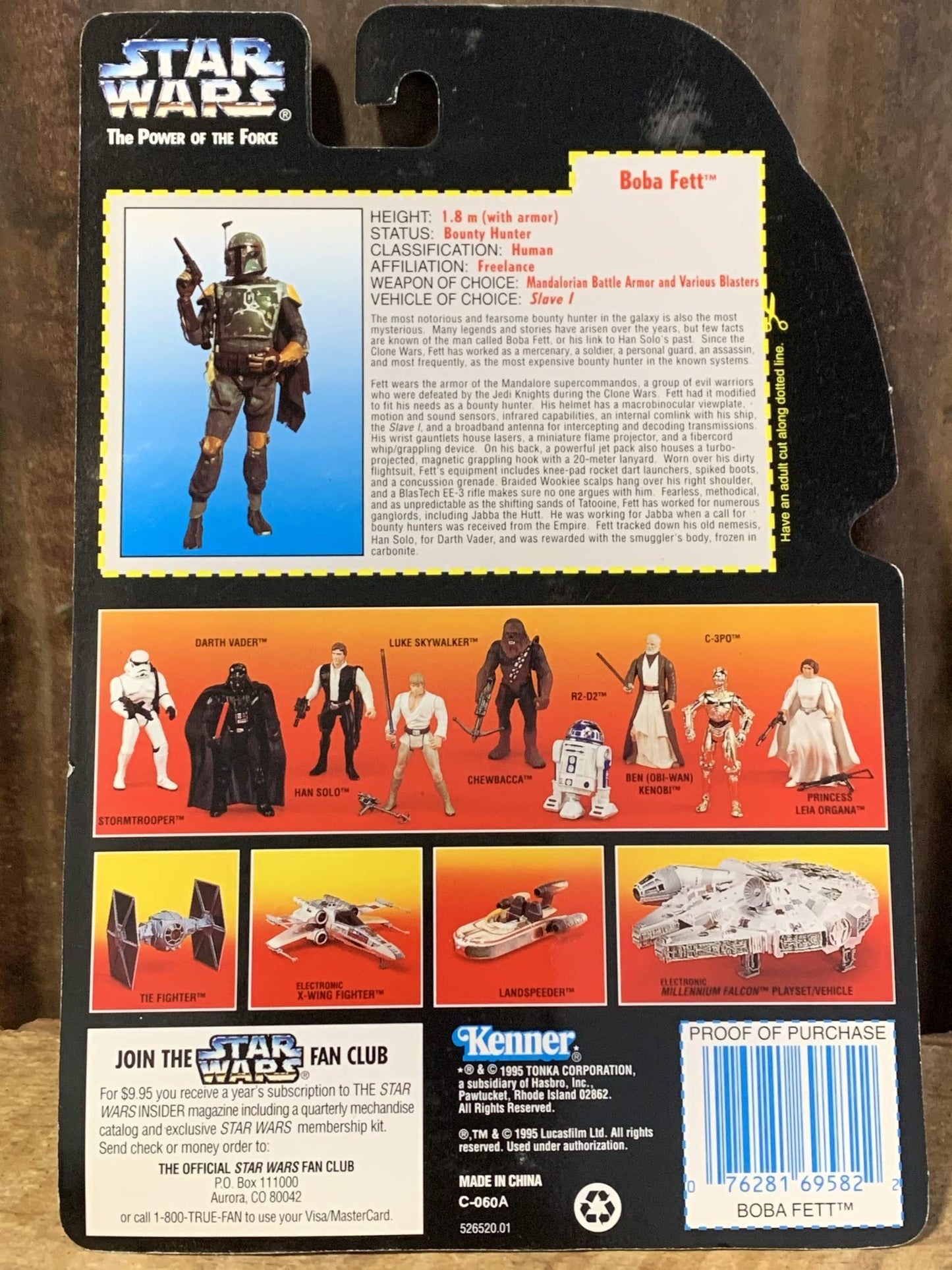 Star Wars Boba Fett 1995 Red-Card Power Of The Force Action Figure