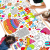Qyeahkj Happy Birthday Giant Coloring Poster for Kids Birthday Large Coloring Tablecloth Decoration Happy Birthday DIY Coloring