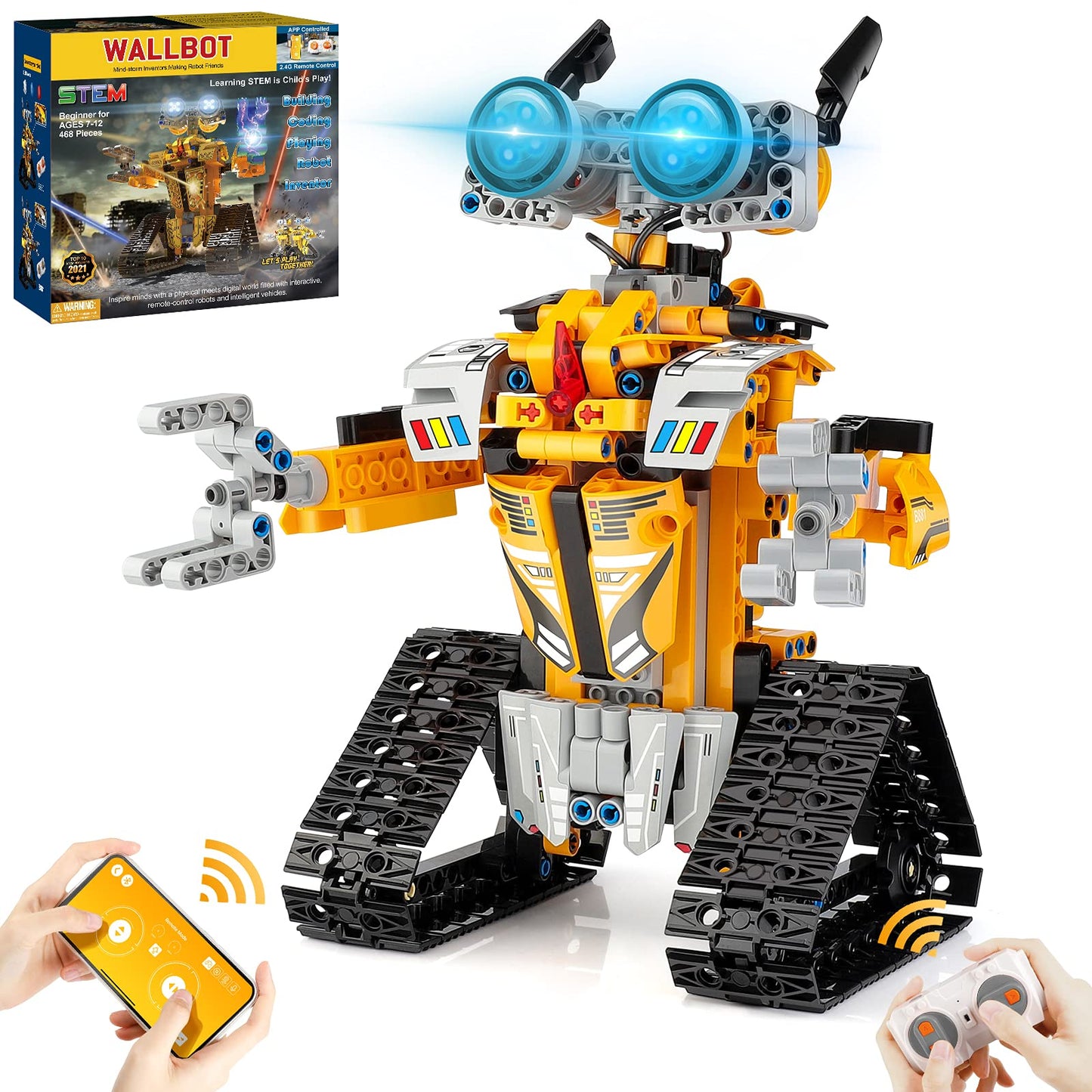 Sillbird Robot Building Kit With Remote Control Stem Gifts For Boys Age 8-13, Coding Buildable Robotic Technic Toys For Kids Birthday With 468 Pieces