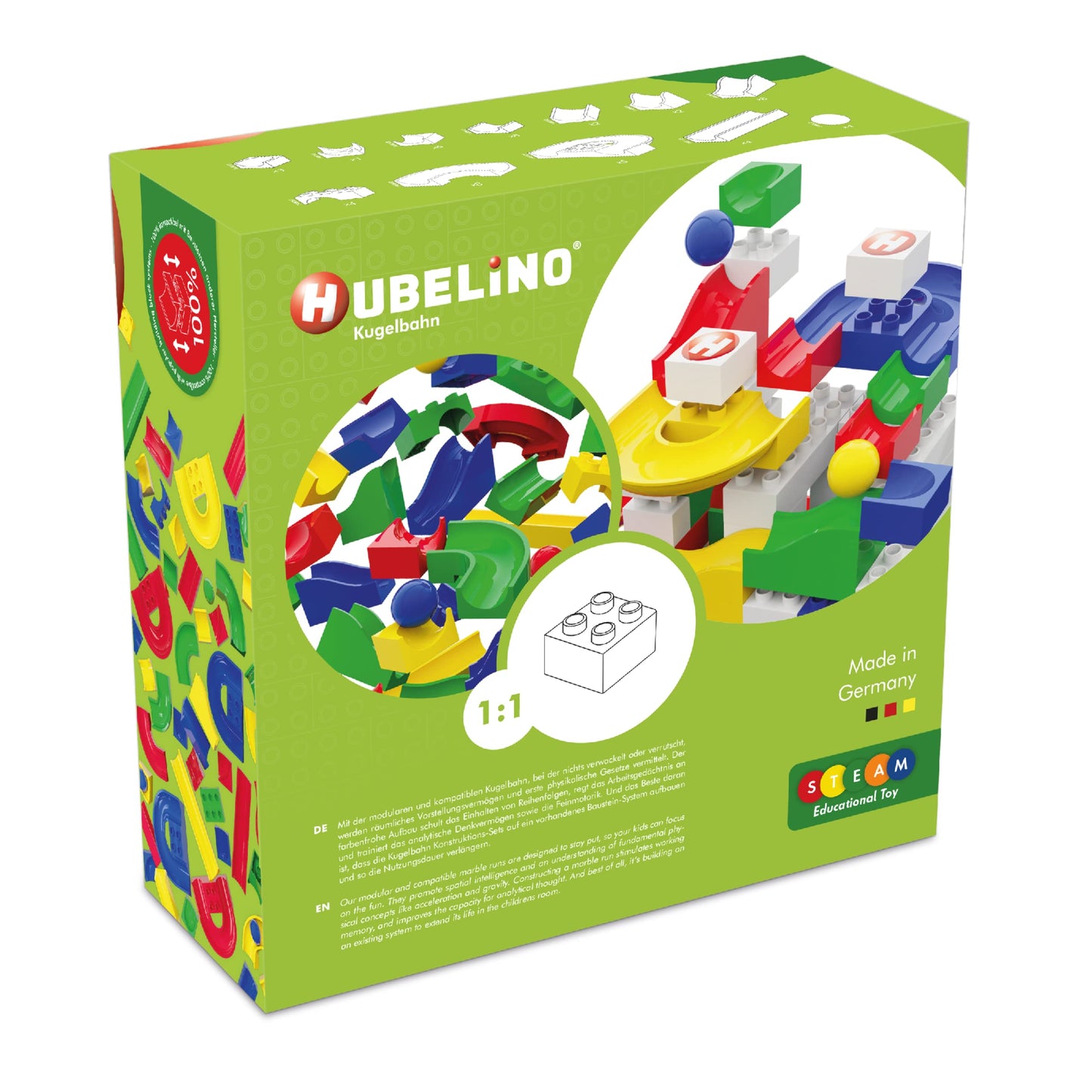 Hubelino 55 Piece Run Elements - The Original Marble Run Expansion Set - Made In Germany
