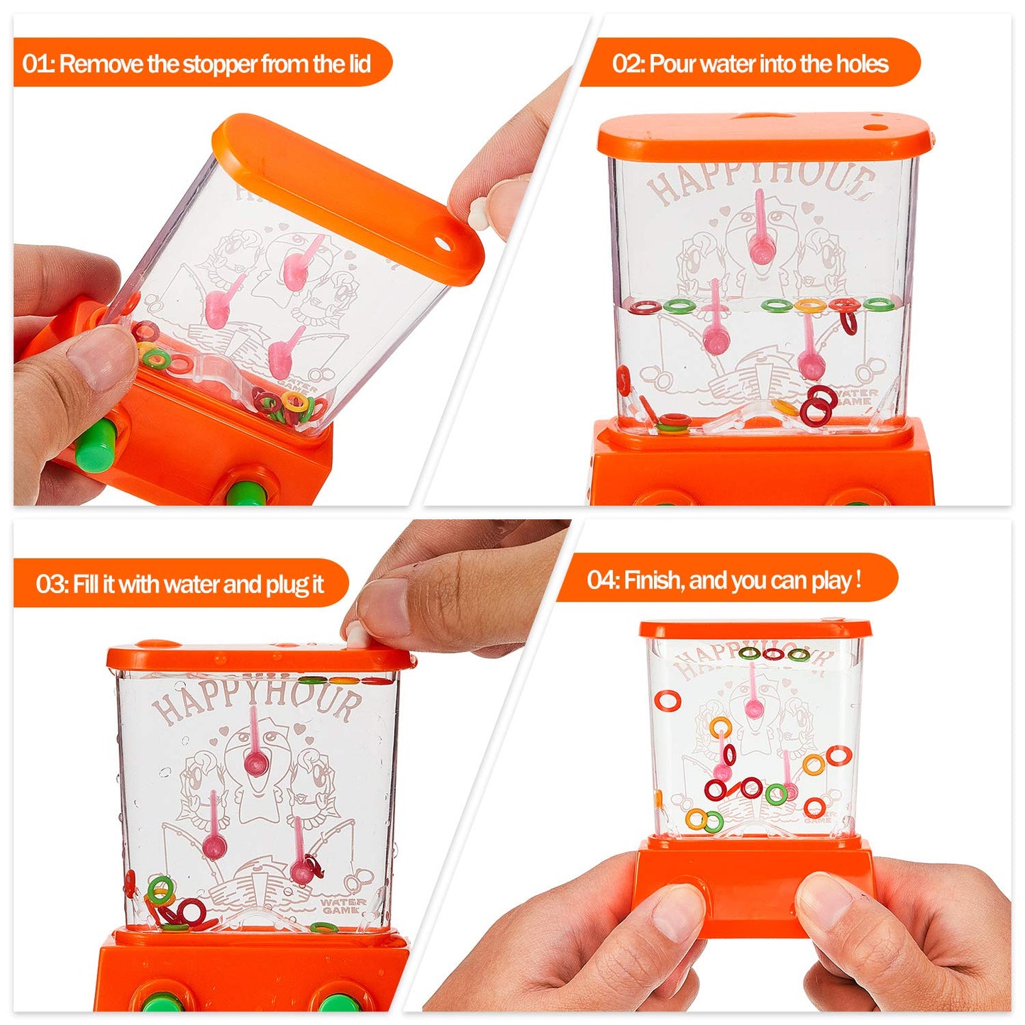 Sumind Handheld Water Game Mini Arcade Water Ring Game Water Tables For Beach Toys Party Retro Pastime Toys For Kids And Adults