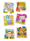 Bimi Boo 6-Sets Of Animal Themed Jigsaw Wooden Puzzles For Toddlers 1-3 - Preschooler Montessori 4-Pieces Puzzle Sets - Stem Educational Learning Wooden Toy For Babies (4 Pcs Per Set, 6 Sets)