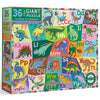 eeBoo: Dinosaur Alphabet Giant Puzzle - 36 Piece - 26 x 21 Prehistoric Floor Jigsaw, Oversized Pieces, Educational Dino Pronunci