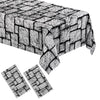 Wnink 2 Pack Stone Wall Tablecloths, Medieval Brick Stone Table Table Cover Decoration Plastic Tablecloth Stone Brick Tablecover