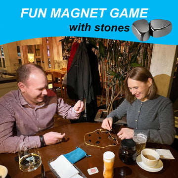 Magnet Game with String Travel Size - Magnetic Chess Set with Stones for Family Night - Fun Portable Two Player Magnet Rocks for Teens - Magnetic Games for mature-themeds and Kids