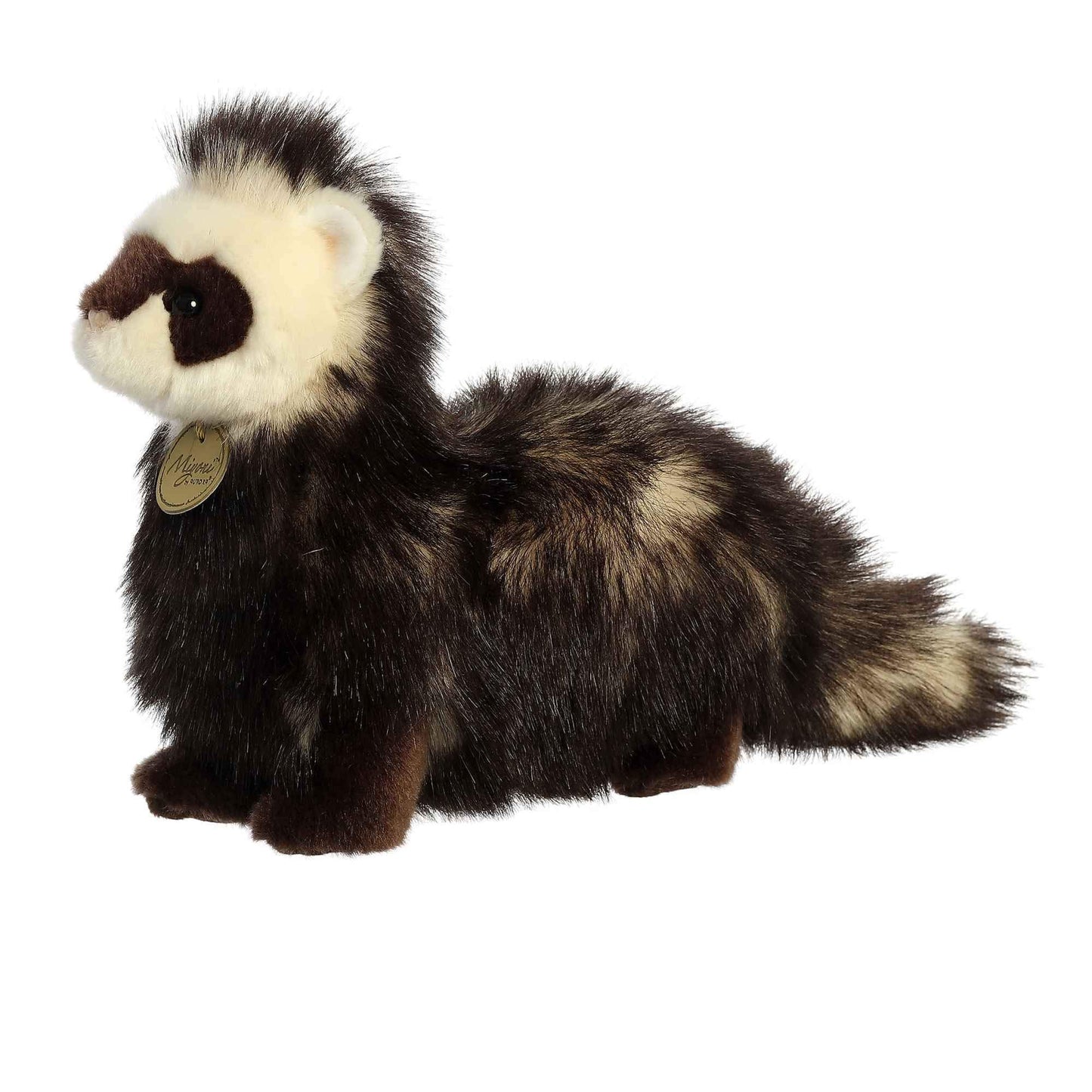 Aurora Realistic Miyoni Ferret Stuffed Animal - Lifelike Detail - Cherished Companionship - Brown 10 Inches