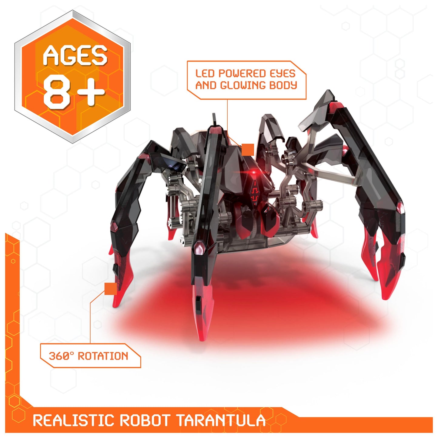 HEX BOTS Remote Control Tarantula, Rechargeable Robot Spider Toys for Kids, Adjustable Robotic Tarantula Spider, Robot Toys for