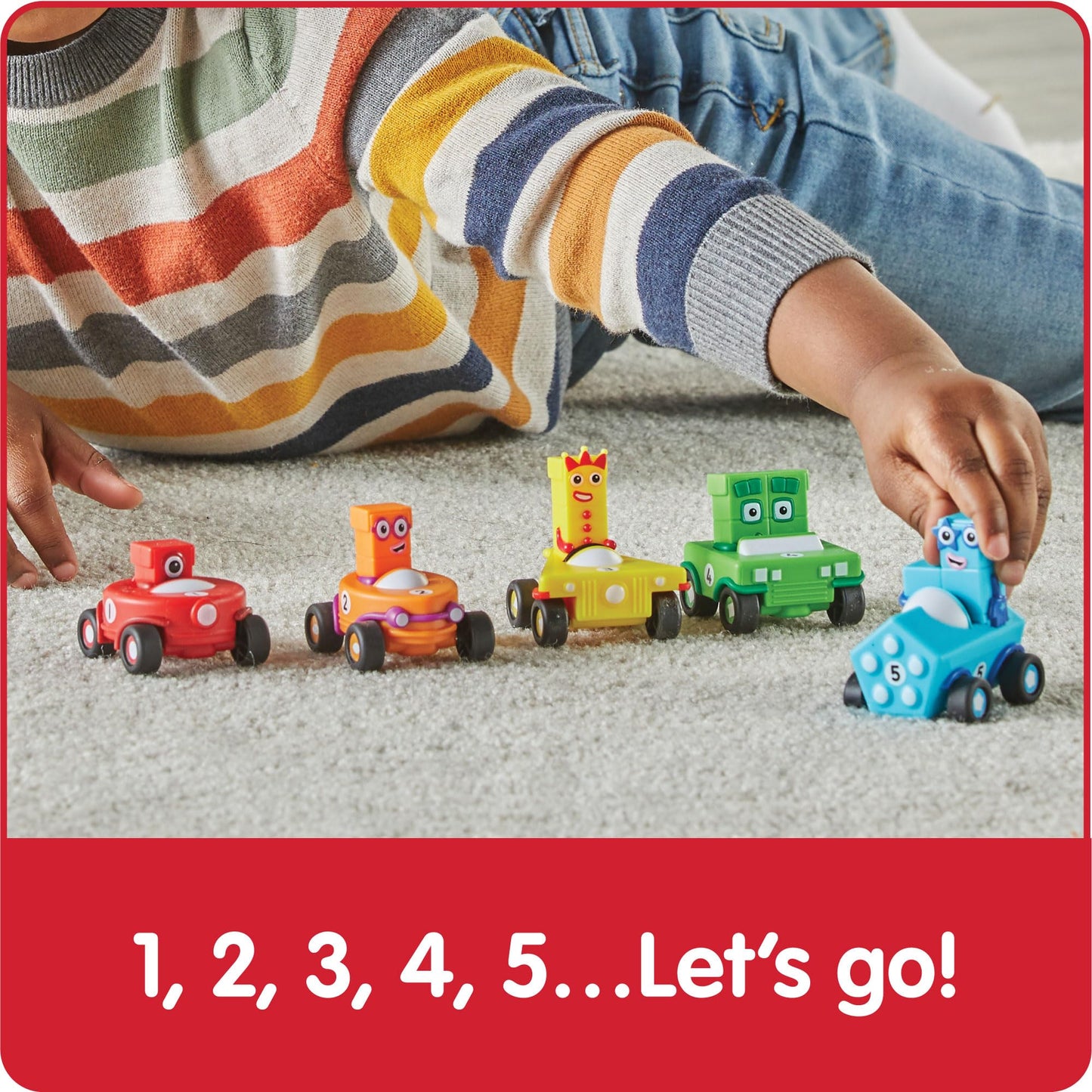 Hand2Mind Numberblocks Mini Vehicles, Race Car Toys, Toy Vehicle Playsets, Play Figure Playsets, Small Figurines For Kids, Number Toys, Counting Toys, Math Toys For Kids 3-5, Birthday Gifts For Kids