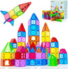 Crenova Magnetic Tiles Kids Toys, 40Pcs Magnetic Blocks Building Toys, Construction Stem Sensory Toys For Toddler, Preschool Lea
