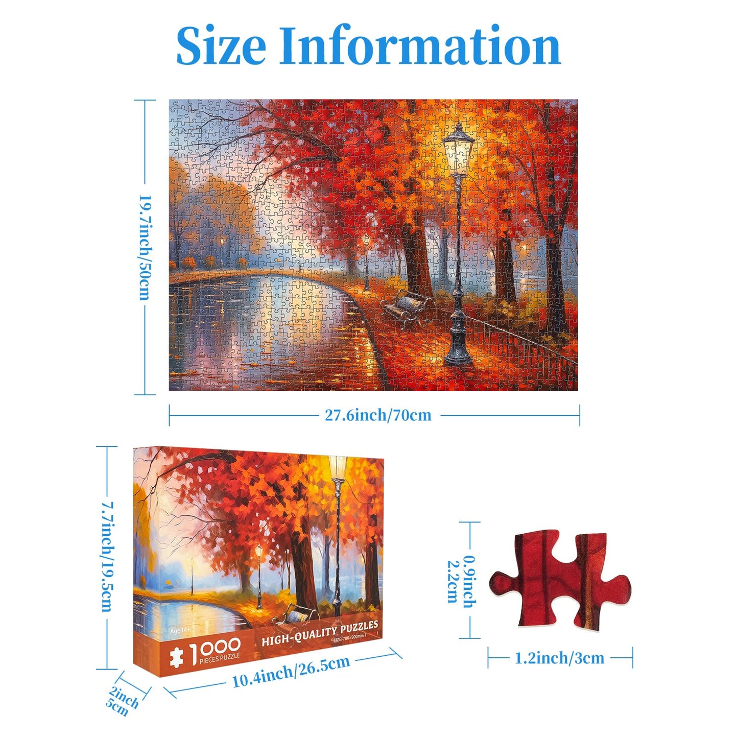 Maple Park 1000 Piece Autumn Park Jigsaw Puzzle For Adults