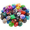 AUSTOR 56 Pieces 10 Sided Dice Set Mix Color D10 Dice Polyhedral Dice Assortment with a Black Velvet Storage Bag for DND RPG MTG