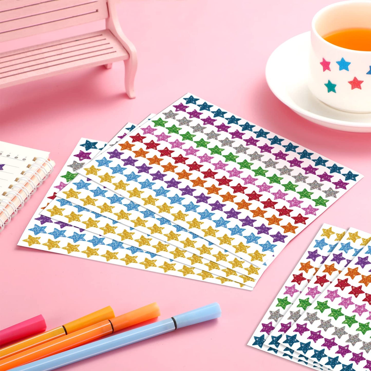 Lincia 1200 Pcs Star Glitter Stickers Sparkly Small Stickers For Kids Toddlers Teacher Reward Sheet Incentive Charts Classroom S