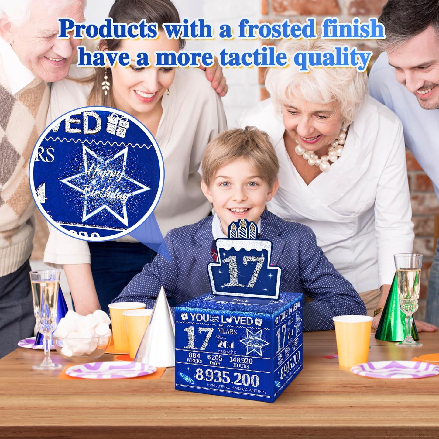 Toyeishi 17 Happy Birthday Money Box For Cash Gift, 17Th Birthday Decorations For Boys And Girls, Gifts For 17 Year Old Boy, Boy