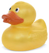 DolliBu Metallic Yellow Duck Bath Buddy Squirter - Floating Yellow Duck Rubber Bath Toy Fun Water Squirting Bath Time Play for Toddlers Animal Toy for Bathtub Beach and Pool for Girls and Boys
