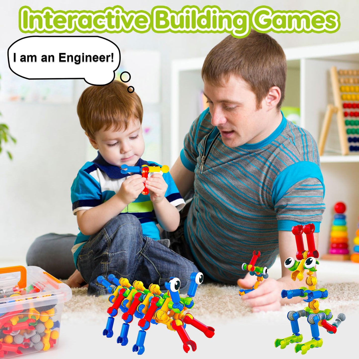 Kids STEM Building Toys for 3 4 5 6 7 8+ Year Old Boy Girl Birthday Gift, 186 Pcs Preschool Classroom Learning Activities Fine M