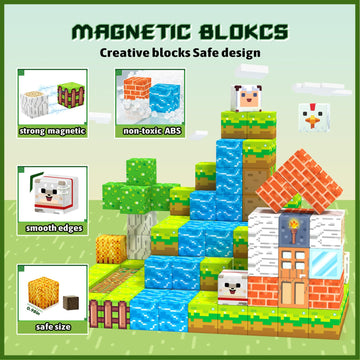 Magnetic Blocks, Magnetic Building Blocks For Kids Toys, Creative Preschool Sensory Autism Magnet Toys For Ages 3-5 5-7 8-13,Christmas Birthday For 3+ Years Old Girls & Boys