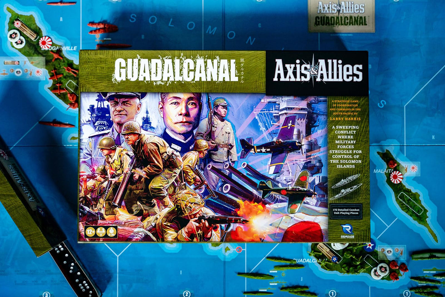 Renegade Game Studios Axis & Allies: Guadalcanal Strategy Board Game For 2 Players | Ages 12+ | 120-80 Min