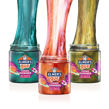 Elmer's Premade Cosmic Shimmer Glitter Slime Variety Pack, 3 Count - Ideal for Creative Play and Crafts