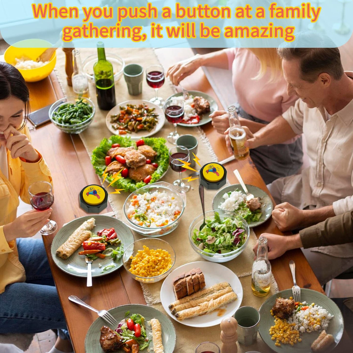 BOSKEY Air Horn Sound Effect Button - Hip-Hop DJ Noise Maker, Small Talking Button for Fun & Parties