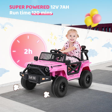 Evmore 12V Kids Toddler Ride On Truck Electric - 7Ah Large Battery Electric Vehicles with Remote Control, 2 Speeds, LED Lights,