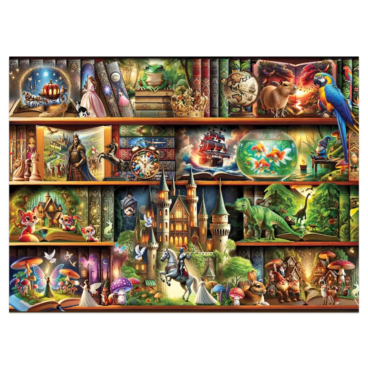 WOODEN.CITY Wooden Puzzles for mature-themeds 1000 Pieces - Stories on Every Shelf - Bookshelves Scene | Made in EU | Gift for Book Lovers | Size 21 25 x 15 5 in
